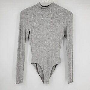 Intimately Free People  Women's Grey One Piece Mock Neck‎ Bodysuit Top XS